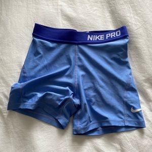 Blue Nike pro shorts